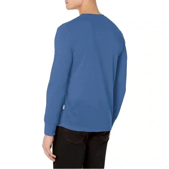 Perry Ellis 1/4 Button Blue Long Sleeve Mens Sleepwear Shirt Size Small - Picture 2 of 11